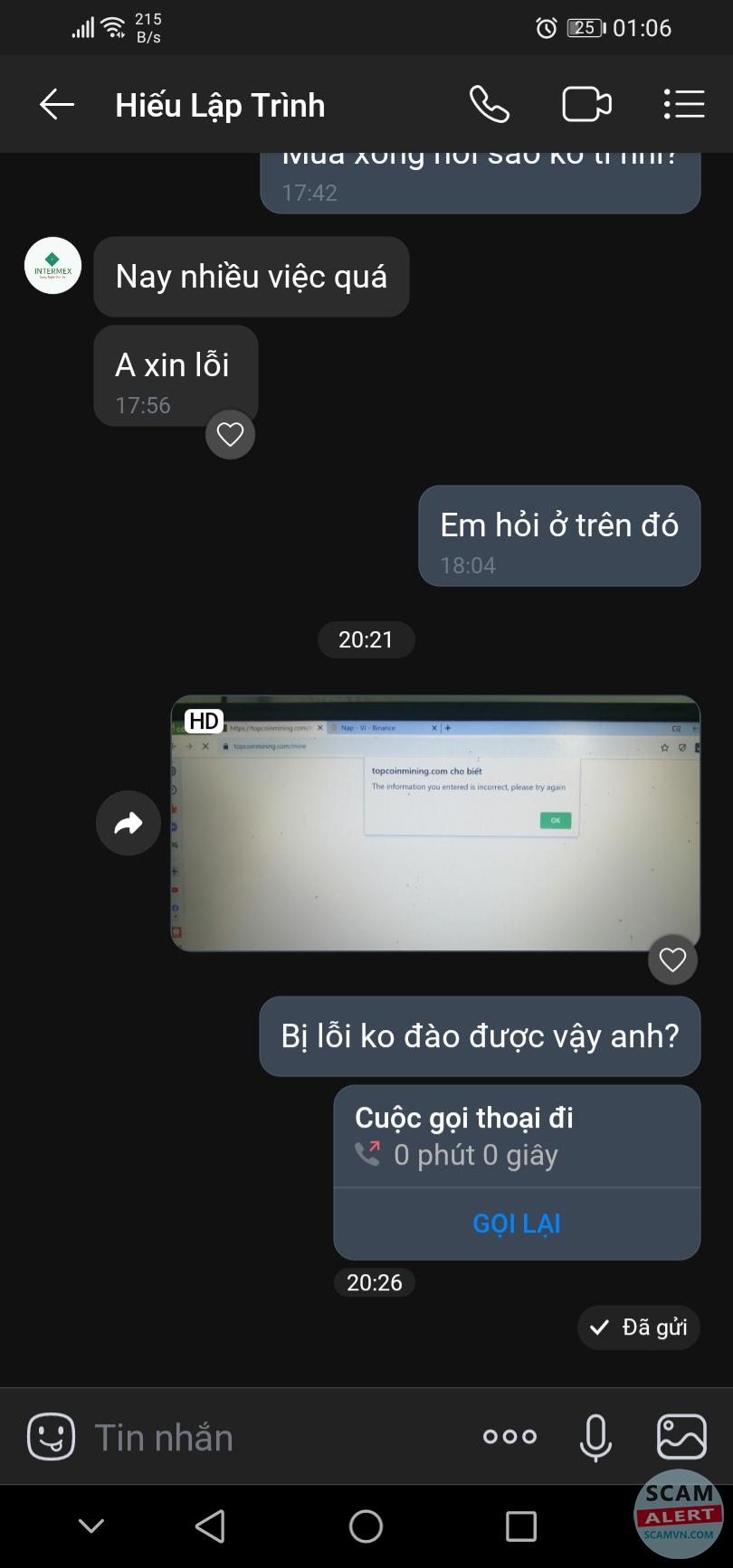 Hiếu Lập Trình - Thông tin đánh giá | SCAM.VN - Cảnh Báo Lừa Đảo