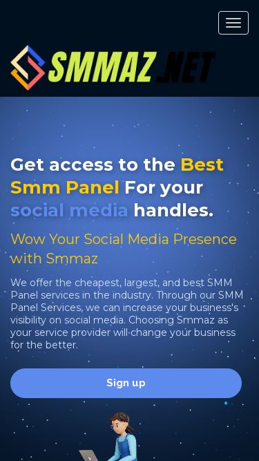 Screenshot 07/03/2025 smmaz.net SMMAZ dịch vụ mạng xã hội - bảng điều khiển SMM PANEL Toggle navigation Sign in Services API Sign up Faqs Terms Get access to the Best Smm Panel For your social media handles. Wow Your Social Media Presence with Smmaz We offer the cheapest, largest, and best SMM Panel services in the industry. Through our SMM Panel Services, we can increase your business's visibility on social media. Choosing Smmaz as your service provider will change your business for the better. Sign up Sign in Forgot pass