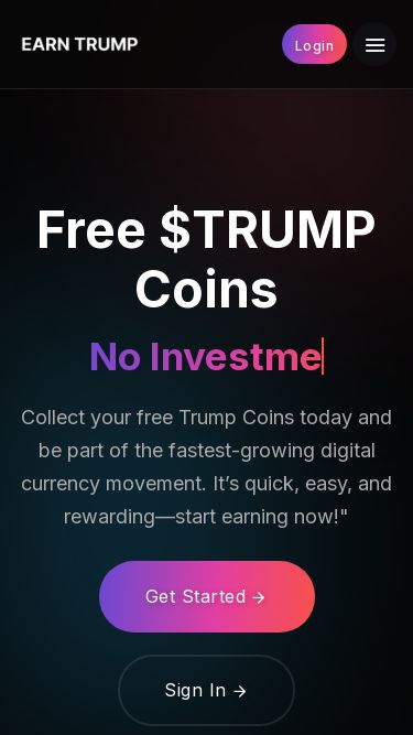 Screenshot 25/01/2025 earn-trump.com