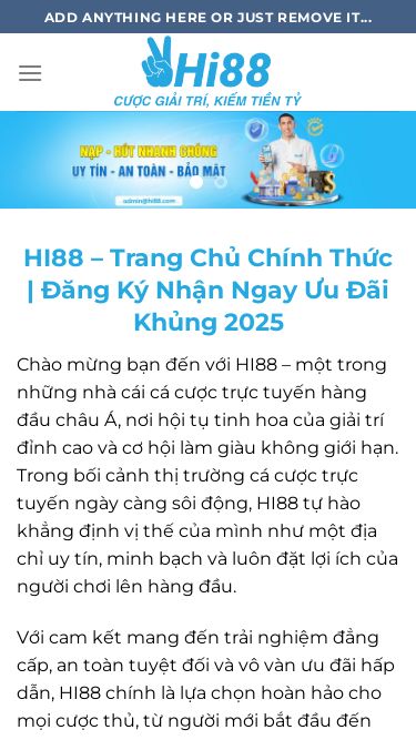 Screenshot 14/07/2025 hi88.sa.com Hi88 | Đẳng Cấp Nhà Cái Xanh Chín | Link Vào T8/2025 Bỏ qua nội dung Add anything here or just remove it... Trang chủ Thể Thao Casino Xổ Số Nổ Hũ Bắn Cá Khuyến Mãi Hướng Dẫn Blog Game HI88 – Trang Chủ Chính Thức | Đăng Ký Nhận Ngay Ưu Đãi Khủng 2025 Chào mừng bạn đến với HI88 – một trong những nhà cái cá cược trực tuyến hàng đầu châu Á, nơi hội tụ tinh hoa của giải trí đỉnh cao và cơ hội làm giàu không gi