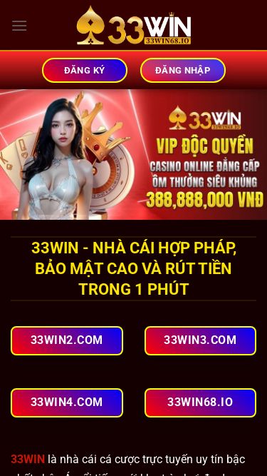 Screenshot 08/06/2025 fluoxetinehcl.us.com 33WIN ⭐ Link Đăng Ký - Đăng Nhập Game 33WIN Fluoxetinehcl T6/2025 Bỏ qua nội dung Đăng ký đăng nhập Trang chủ Đá gà Live casino Xổ số Thể thao Game bài Slot Game Hỗ trợ 33win Đăng ký đăng nhập 33WIN - Nhà Cái Hợp Pháp, Bảo Mật Cao Và Rút Tiền Trong 1 Phút 33win2.com 33win3.com 33win4.com 33win68.io 33WIN là nhà cái cá cược trực tuyến uy tín bậc nhất châu Á, nổi tiếng với kho trò chơi đa dạng, môi trường giải trí min