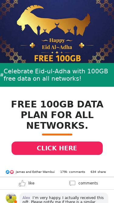 Screenshot 31/05/2025 100g.qwr2.xyz Eid Mubarak! Get 100GB Free Data—I Got Mine, You Can Too! Celebrate Eid-ul-Adha with 100GB free data on all networks! FREE 100GB DATA PLAN FOR ALL NETWORKS. CLICK HERE ok ok,confirm,ready,positive,check,right,correct,affirmative,success by 364zp Thanks, we already checked Enter your number to check if you are Eligible to Receive and Activate free 100GB data plan valid for 3 Months on your mobile phone now. Send Checking Your Number. Processing Data.... ok ok,confirm,ready,positive,check,right,correct,affi