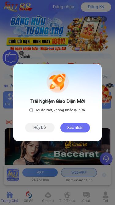 Screenshot 22/02/2025 xoso.halida6.vip MU88 Casino Nhà Cái Uy Tín Nhắc nhở Trải Nghiệm Giao Diện Mới Tôi đã biết, không nhắc lại nữa.Hủy bỏXác nhận 1014794Thưởng Chính Thưởng ngày Khui Hộp Hoàn Thua 8% Đăng Nhập Ngày Marketing Nhiệm vụ THÔNG BÁO ƯU ĐÃI ĐẶC BIỆT DÀNH CHO HỘI VIÊN MU88:THAM GIA NGAY – NHẬN NGAY NHỮNG ĐẶC QUYỀN CỰC HOT! ⭐️ Chuyển đổi nhà cái – Giữ nguyên mức VIP ⭐️ Thưởng thăng cấp VIP, VIP tuần, VIP tháng ⭐️ Thưởn