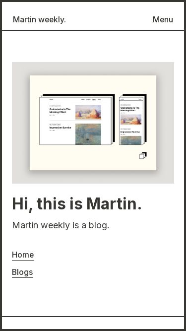 Screenshot 18/03/2025 kvbii.com Martin weekly Martin weekly. Menu Home Archive Hi, this is Martin. Martin weekly is a blog. Home Blogs Powered by Martin