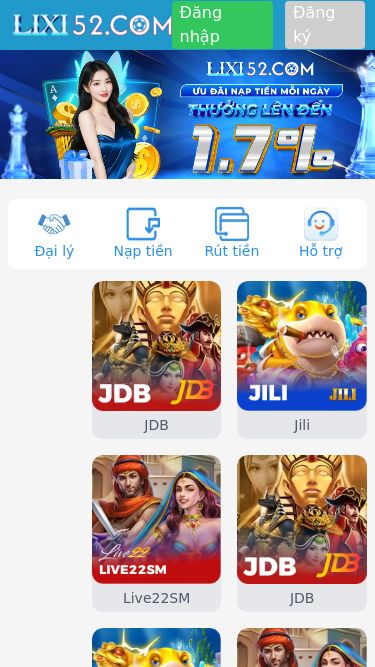 Screenshot 21/03/2025 lixi52.win Lixi52 - Sảnh cá cược thể thao hấp dẫnĐăng nhậpĐăng kýĐại lýNạp tiềnRút tiềnHỗ trợHot nhấtCasinoGame BàiThể ThaoNổ HũBắn CáĐá GàLô ĐềJDBJiliLive22SMJDBJiliLive22SMSexy GamingDream GamingSexy GamingDream GamingAsia GamingEvolution GamingAsia GamingEvolution GamingBig GamingBig GamingBig GamingBig GamingPragmatic PlayPragmatic PlayPragmatic PlayPragmatic PlayPG SoftPG SoftCQ9Asia GamingAll BetBig GamingSBODragon SoftĐã hết123Trang chủKhuyến mãiLiên