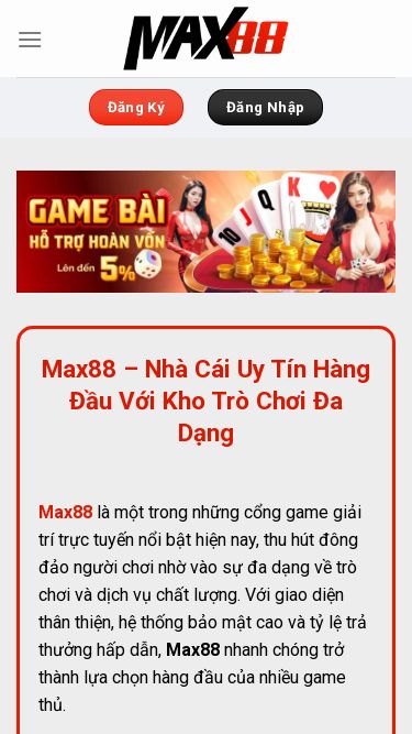 Screenshot 22/05/2025 pandora-outletcharms.us.com Max88 - Nhà Cái Uy Tín Hàng Đầu Với Kho Trò Chơi Đa Dạng Chuyển đến nội dung Đăng Ký Đăng Nhập Trang Chủ Thể Thao Live Casino Game Bài Lô Đề Nổ Hũ Đăng Ký Đăng Nhập Max88 – Nhà Cái Uy Tín Hàng Đầu Với Kho Trò Chơi Đa Dạng Max88 là một trong những cổng game giải trí trực tuyến nổi bật hiện nay, thu hút đông đảo người chơi nhờ vào sự đa dạng về trò chơi và dịch vụ chất lượng. Với giao diện th