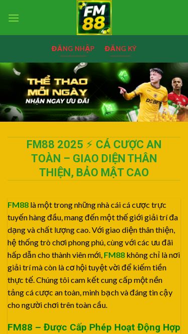 Screenshot 29/05/2025 nike-outletstores.us.com FM88 2025 ⚡ Cá Cược An Toàn – Giao Diện Thân Thiện, Uy Tín Chuyển đến nội dung FM88 Bắn Cá Thể Thao Trò chơi FM88 Liên Hệ FM88 Bảo Mật FM88 Đăng Nhập Đăng ký Đăng Nhập Đăng ký FM88 2025 ⚡ Cá Cược An Toàn – Giao Diện Thân Thiện, Bảo Mật Cao FM88 là một trong những nhà cái cá cược trực tuyến hàng đầu, mang đến một thế giới giải trí đa dạng và chất lượng cao. Với giao diện thân thiện, hệ thống