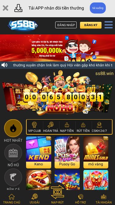 Screenshot 16/06/2025 m.ss88.win TRANG CHỦ SS88 Link Truy Cập Mới Nhất SS88 Tải APP nhân đôi tiền thưởng tải xuống ĐĂNG NHẬP ĐĂNG KÝ Gần đây, tình trạng nhà mạng thường xuyên chặn link làm quý Hội viên gặp khó khăn khi truy cập vào SS88. Một số thành phần đã lợi dụng gửi những link giả mạo để quý Hội viên truy cập và lấy cắp thông tin đăng nhập, sau đó liên hệ quý Khách hàng để lôi kéo qua một trang giải trí khác. Nhân viên