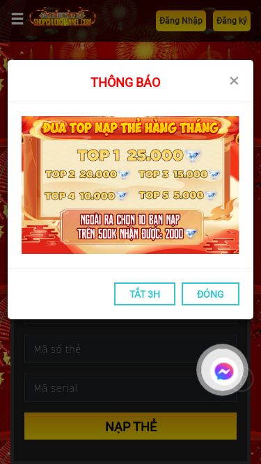 Screenshot 02/06/2025 shopchuoichannel.com Shopchuoichannel.com Shop free fire chính chủ giá rẻ TRANG CHỦ Nick FreeFire Vòng Quay Vòng Quay Vũ Khí Huyền Thoại 9k Vòng Quay Túi Mù Kim Cương Vòng Quay Súng M1014 Long Tộc 19k Vòng Quay Tết Nguyên Đán 2025 Vòng Quay Mp40 Mãng Xà 2022 Vòng Quay Aka Rồng Xanh 2022 Vòng Quay Quỷ Dọa Xoa 19k Hộp Quà Sinh Nhật Free Fire 18k Máy Chế Tác Súng Mp5 19k Mở Thẻ Thần Tượng Gen FF 19k Đăng ký Đăng Nhập Nạp thẻ Top nạp 06 Phần thưởng Ch