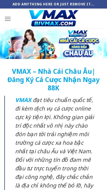 Screenshot 10/07/2026 bivmax.com trang chủ - bivmax.com Skip to content Add anything here or just remove it... đăng ký đăng nhập VMAX Hướng Dẫn Casino Thể Thao Đá Gà Bắn Cá Nổ Hũ Xổ Số khuyến mãi blog VMAX – Nhà Cái Châu Âu| Đăng Ký Cá Cược Nhận Ngay 88K VMAX đạt tiêu chuẩn quốc tế, đi kèm dịch vụ cá cược online cực kỳ tiện lợi. Không gian giải trí độc nhất vô nhị này chào đón bạn tới trải nghiệm môi trường cá cược xa hoa bậc nhất