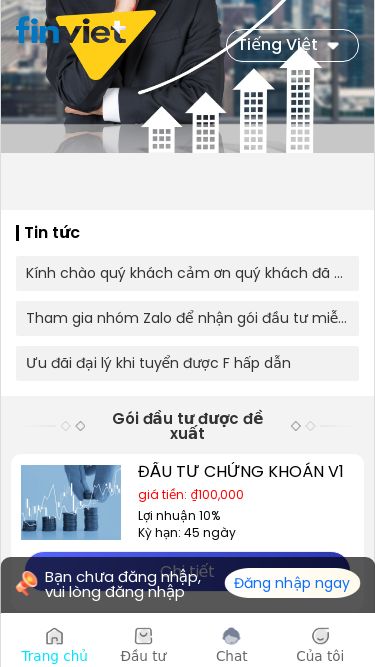 Screenshot 28/05/2025 link-din.com Người dùng Tiếng Việt Tin tức Kính chào quý khách cảm ơn quý khách đã tham gia Tham gia nhóm Zalo để nhận gói đầu tư miễn phí Ưu đãi đại lý khi tuyển được F hấp dẫn Gói đầu tư được đề xuất ĐẦU TƯ CHỨNG KHOÁN V1 giá tiền: ₫100,000 Lợi nhuận 10% Kỳ hạn: 45 ngày Chi tiết ĐẦU TƯ CHỨNG KHOÁN V2 giá tiền: ₫200,000 Lợi nhuận 11% Kỳ hạn: 45 ngày Chi tiết ĐẦU TƯ CHỨNG KHOÁN V3 giá tiền: ₫500,00