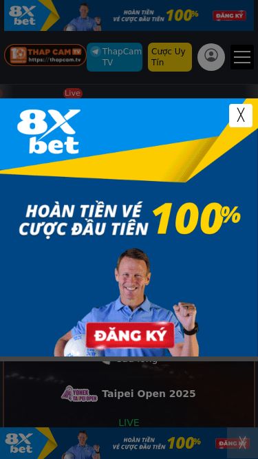 Screenshot 11/05/2025 g.thapcam62.life ThapcamTV Thể thao trực tiếp, xem thể thao online link Thapcam TV nhanh nhất TRANG CHỦ LỊCH THI ĐẤU KẾT QUẢ XEM LẠI XOILAC.TV Telegram ThapCam TV Đặt Cược Uy Tín Chào huynh đài, Huynh đài cần đăng nhập để tham gia bình luận và sử dụng các tính năng nâng cao nhé. Sign in with Google Bóng chuyền Live Bóng đá Live eSports Live Bóng rổ Live Cầu lông Live Sự kiện Tennis Đua xe Võ thuật Môn khác Bi-a TRANG CHỦ LỊCH THI ĐẤU KẾT