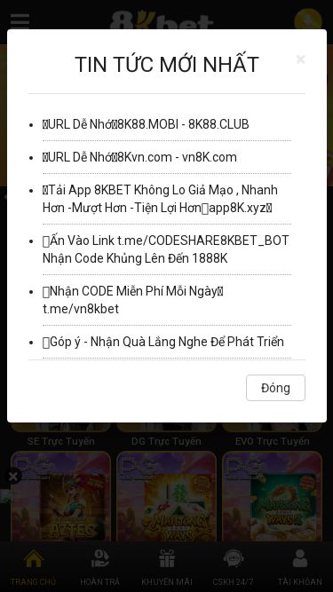 Screenshot 06/05/2025 m.8k138sj.top 8KBET TIN TỨC: L 