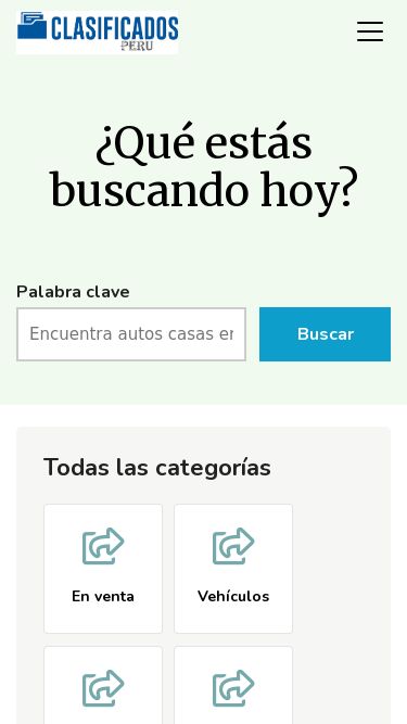 Screenshot 04/06/2025 clasificadosperu.online Clasificados Perú | Anuncios de venta, trabajo, boletos aéreos, Lima, Perú Inicio Publicar Anuncio Contacto Iniciar sesión Registrarse Publicar Anuncio ¿Qué estás buscando hoy? Palabra clave Categoría Seleccione una categoría En venta   Animales   Arte - Coleccionables   Permuta   Libros - Revistas   Cámaras - Accesorios para cámaras   CD - Discos   Celulares - Accesorios   Ropa   Computadoras - Hardware   DVD   Electrónica   Para bebés - Bebés   Venta de garaje   Salud - Belleza   Inicio - Mu