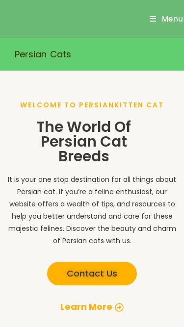 Screenshot 25/02/2025 persiankittencat.com Home - Skip to content HomeBreedsGarage IdeasShelving IdeasContact UsToggle website search Menu Close Home Breeds Garage Ideas Shelving Ideas Contact Us Toggle website search Persian Cats WELCOME TO PERSIANKITTEN CAT The World Of Persian Cat Breeds It is your one stop destination for all things about Persian cat. If you’re a feline enthusiast, our website offers a wealth of tips, and resources to help you better understand and care for these majestic felines. Discover the beauty and charm of Persian cats 