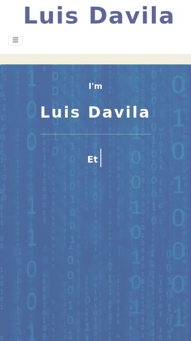 Screenshot 04/03/2025 luisdavila.me Luis A. Davila B. - Ethical Hacker Luis Davila Home Profile Experience Abilities Contact I'm Luis Davila | Ethical Hacker Profile I'm an Ethical Hacker About me Security Analyst Penetration Tester Ethical Hacker Information Security Consultant Professional Member of the British Computer Society Offensive Security Certified Professional (OSCP) Details Name: Luis Alberto Davila Age: 37 years Experiences Educations CEUPE - European Postgraduate Center Dec 7, 2022 MCIS - Master in Cybersecurity It provides stud