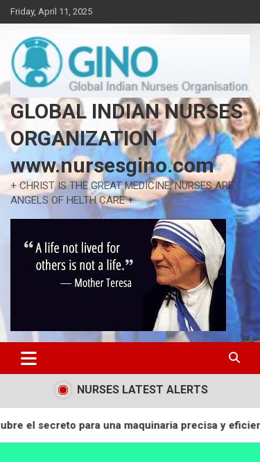 Screenshot 11/04/2025 nursesgino.com GLOBAL INDIAN NURSES ORGANIZATION www.nursesgino.com – + CHRIST IS THE GREAT MEDICINE, NURSES ARE ANGELS OF HELTH CARE + Skip to content Friday, April 11, 2025 GLOBAL INDIAN NURSES ORGANIZATION www.nursesgino.com + CHRIST IS THE GREAT MEDICINE, NURSES ARE ANGELS OF HELTH CARE + Search Search PRAYERS HOLY MASS HOLY BIBLE ROSARY MOST HOLY ROSARY ROSARY OF MERCY ALL OTHER ROSARIES OF CATHOLIC CHURCH PRAYERS OF CATHOLIC CHURCH LITURGICAL PRAYERS OF CATHOLIC CHURCH LITURGICAL DIVINITY OF CATHOLIC CHURCH DELIVE