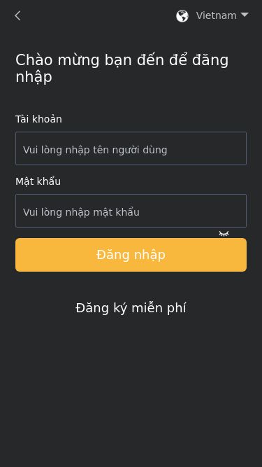 Screenshot 15/03/2025 vnbicecry.me Đăng nhập-Bicecry Vietnam English Vietnam Chào mừng bạn đến để đăng nhập Tài khoản Mật khẩu Đăng nhập Đăng ký miễn phí