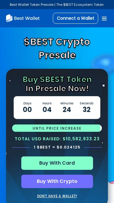 Screenshot 27/02/2025 bestwallettoken.com $BEST Token Presale: Best Crypto Presale & Coin Launch 2025Best Wallet Token Presale | The $BEST Ecosystem Token  ArabicBulgarianEnglishChineseCzechDutchFrenchGermanHungarianIndonesianItalianJapaneseKoreanPolishPortugueseRomanianRussianSlovakSpanishThaiTurkishVietnameseConnect a Wallet StakingBenefitsEcosystemRoadmapLitepaperAuditSupportTwitterDiscordTelegram ArabicBulgarianEnglishChineseCzechDutchFrenchGermanHungarianIndonesianItalianJapaneseKoreanPolishPortugueseRomanianRussianSlovakSpanishThaiTurkish