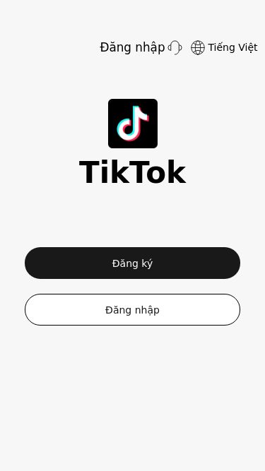 Screenshot 19/05/2025 tiktokvi.cc Đăng nhập Đăng nhập Tiếng Việt TikTok Đăng ký Đăng nhập