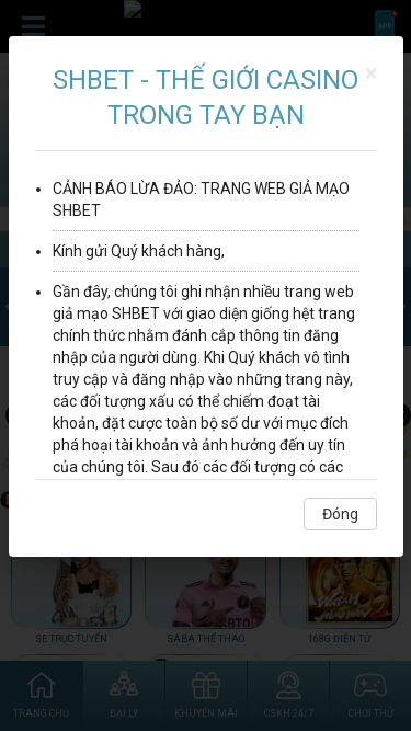 Screenshot 05/05/2025 m.shbetaa1.top SHBET - Trang Chính Thức | KỶ NIỆM THÀNH LẬP SHBET 15/08/25 L CẢNH BÁO LỪA ĐẢO: TRANG WEB GIẢ MẠO SHBET Kính gửi Quý khách hàng, Gần đây, chúng tôi ghi nhận nhiều trang web giả mạo SHBET với giao diện giống hệt trang chính thức nhằm đánh cắp thông tin đăng nhập của người dùng. Khi Quý khách vô tình truy cập và đăng nhập vào những trang này, các đối tượng xấu có thể chiếm đoạt tài khoản, đặt cược to