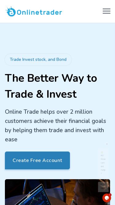 Screenshot 15/05/2025 a.maestroyields.online Online Trade | Welcome to Online Trade login Get Started About us Pricing Faq Contact Login Get Started Trade Invest stock, and Bond The Better Way to Trade & Invest Online Trade helps over 2 million customers achieve their financial goals by helping them trade and invest with ease Create Free Account Security Comes First Security Online Trade uses the highest levels of Internet Security, and it is secured by 256 bits SSL security encryption to ensure that your information is completely protected from f