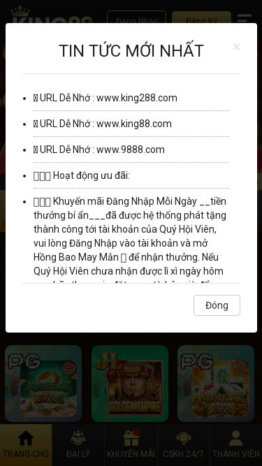 Screenshot 19/05/2025 m.king88vin.me King88 Nhà cái trực tuyến tốt nhất hiện nay, bạn có thể tin tưởng. Đăng Nhập Đăng Ký L 