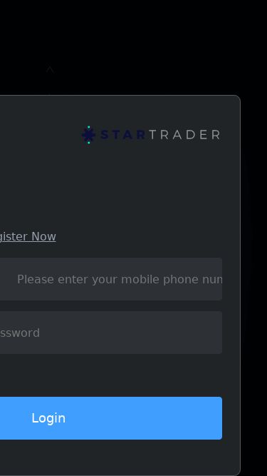 Screenshot 16/05/2025 web.startrader12.com StarTrader EN Login Not registered yet Register Now Phone Phone Account +84 Login