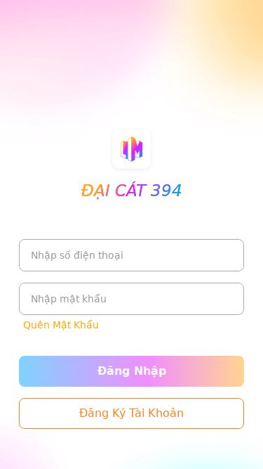 Screenshot 01/05/2025 394.lucmall.sale ĐẠI CÁT 394 We're sorry but doesn't work properly without JavaScript enabled. Please enable it to continue. ĐẠI CÁT 394 Quên Mật Khẩu Đăng Nhập Đăng Ký Tài Khoản