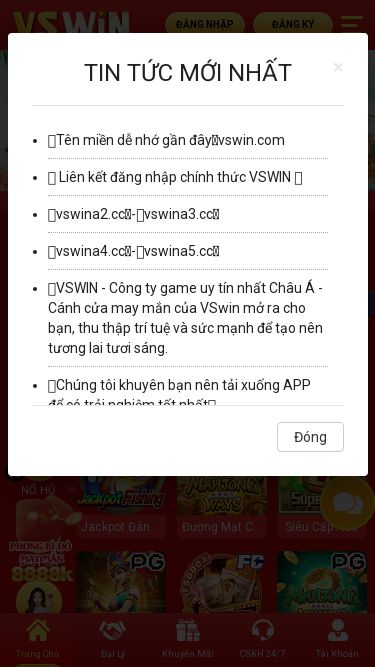 Screenshot 25/05/2025 vswins2.cc VSWIN Đăng Nhập Đăng ký TIN TỨC： L 
