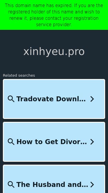 Screenshot 05/05/2025 xinhyeu.pro This domain name has expired. If you are the registered holder of this name and wish to renew it, please contact your registration service provider. xinhyeu.pro Copyright © xinhyeu.pro.  All rights reserved. Privacy Policy