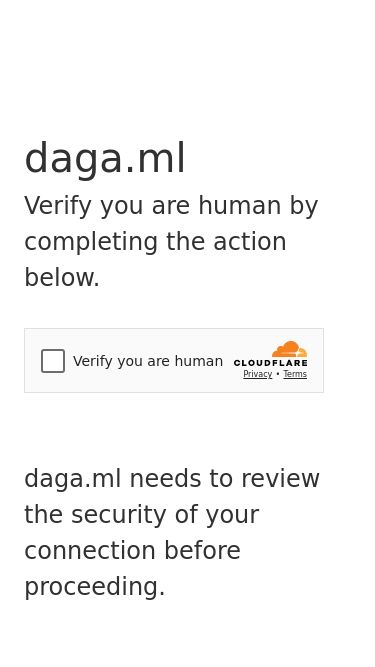 Screenshot 16/03/2025 daga.ml Just a moment...daga.mlVerify you are human by completing the action below.daga.ml needs to review the security of your connection before proceeding.Verification successfulWaiting for daga.ml to respond...Enable JavaScript and cookies to continueRay ID: 92126145c9fefe1fPerformance & security by Cloudflare