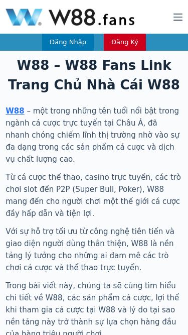 Screenshot 11/03/2025 w88.fans W88 - W88 Fans Link Trang Chủ Nhà Cái W88 Chuyển đến phần nội dung W88 Đăng Ký W88 Đăng Nhập W88 Tải App W88 Kinh nghiệm chơi bài Mẹo đánh lô đề Cá độ thể thao Về Chúng Tôi Liên Hệ Đăng Nhập Đăng Ký W88 Đăng Ký W88 Đăng Nhập W88 Tải App W88 Kinh nghiệm chơi bài Mẹo đánh lô đề Cá độ thể thao Về Chúng Tôi Liên Hệ Menu Đăng Nhập Đăng Ký W88 – W88 Fans Link Trang Chủ Nhà Cái W88 W88 – một trong những tên 