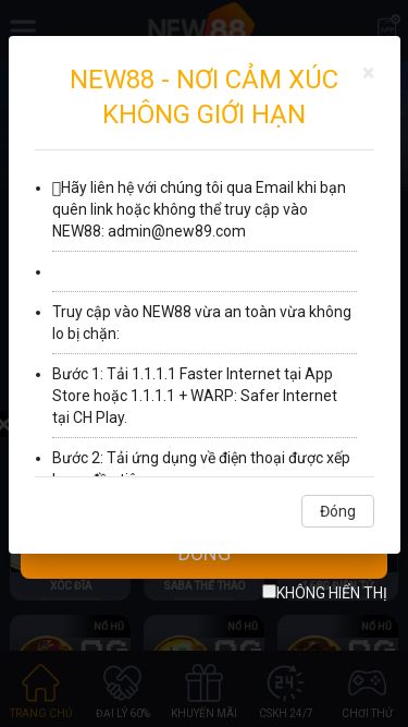 Screenshot 19/05/2025 m.new888a.kim NEW88 ✔️ TRANG CHỦ | KỶ NIỆM THÀNH LẬP NEW88 20/11 ĐĂNG KÝ ĐĂNG NHẬP L 
