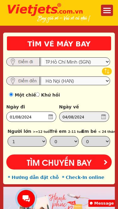 Screenshot 01/08/2024 vietjets.com.vn