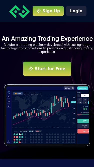 Screenshot 18/03/2025 bitkubepro.com BitkubeYou need to enable JavaScript to run this app.Sign UpLoginAn Amazing Trading ExperienceBitkube is a trading platform developed with cutting-edge technology and innovations to provide an outstanding trading experience.Start for FreeDeposit from just $40Fast deposits within minutes. Low withdrawal fees.Share with your friends now, get rewards up to $10 for each friend you referMinimum Order $1It's easy to start trading with a small amount.New Platform. New Prospects.Bitkube continues to innovate and up
