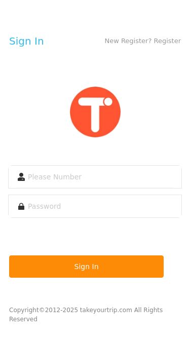 Screenshot 03/11/2025 takeyourtuc.com Takeyourtrip Sign In New Register? Register Sign In Copyright©2012-2025 takeyourtrip.com All Rights Reserved
