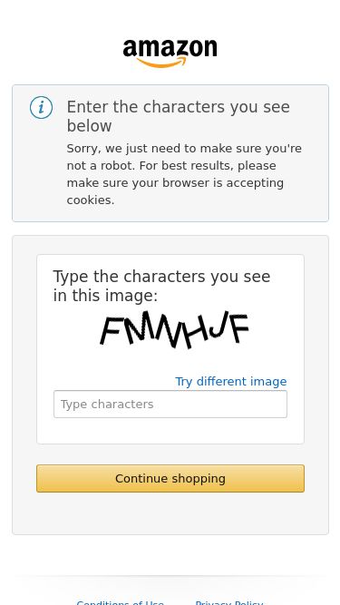 Screenshot 05/06/2025 vhsland.vn Amazon.com Enter the characters you see below Sorry, we just need to make sure you're not a robot. For best results, please make sure your browser is accepting cookies. Type the characters you see in this image: Try different image Continue shopping Conditions of Use Privacy Policy © 1996-2014, Amazon.com, Inc. or its affiliates