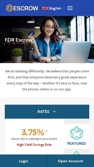 Screenshot 09/05/2025 fdrescrow.org Home | Mobile Banking, Credit Cards, Mortgages, Auto Loan