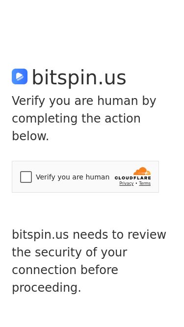 Screenshot 14/06/2025 bitspin.us Just a moment... bitspin.us Verify you are human by completing the action below. bitspin.us needs to review the security of your connection before proceeding. Verification successful Waiting for bitspin.us to respond... Ray ID: 94f98107bfec1700 Performance & security by Cloudflare