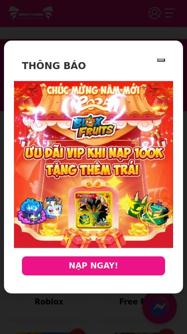 Screenshot 18/04/2025 grixtv.com Shop Nạp Lậu Bằng Thẻ Cào - Uy Tín _ Duyệt Tiền Sau 30S