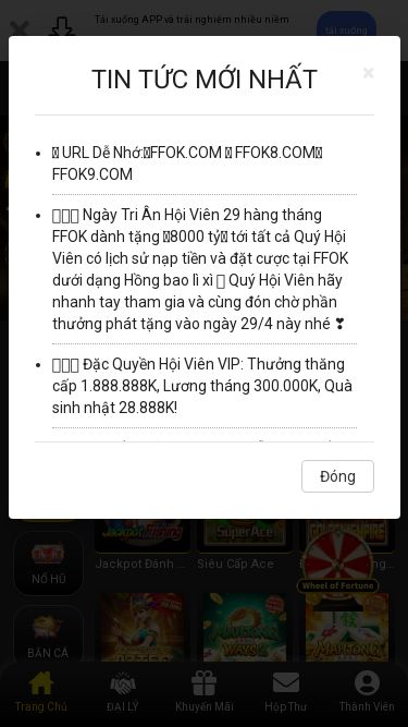 Screenshot 27/04/2025 vipvnd.top FFOK.COM Trò chơi sòng bạc trực tuyến hay nhất, thương hiệu lâu đời mà bạn có thể tin tưởng. Tải xuống APP và trải nghiệm nhiều niềm vui hơn tải xuống Đăng nhập Đăng ký TIN TỨC ： L 