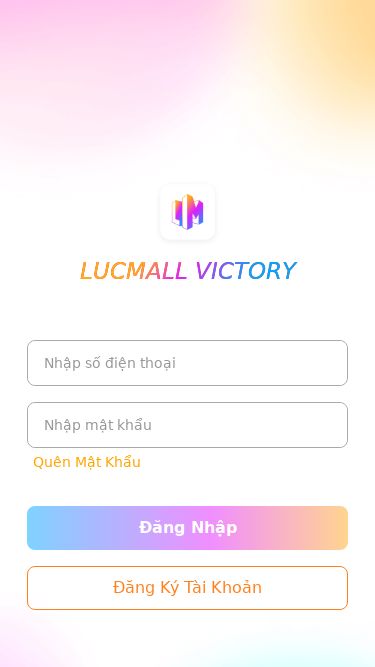 Screenshot 07/05/2025 lett.lucmall.link LUCMALL VICTORY We're sorry but doesn't work properly without JavaScript enabled. Please enable it to continue. LUCMALL VICTORY Quên Mật Khẩu Đăng Nhập Đăng Ký Tài Khoản