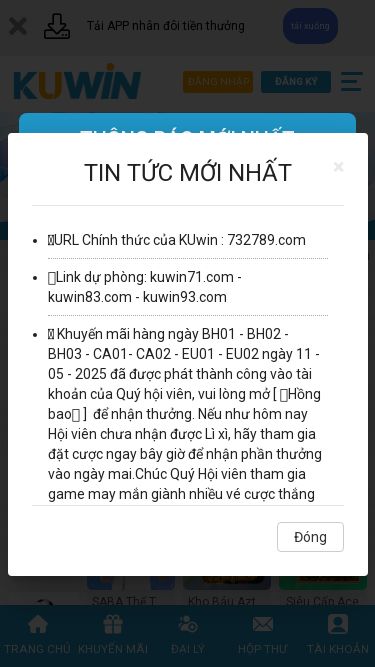 Screenshot 11/05/2025 m.kuwinapp11.com KUwin-Nổ Hũ,Bắn Cá,Thể Thao,Casino Live,Game Bài,Đá Gà,Xổ Số Tải APP nhân đôi tiền thưởng tải xuống ĐĂNG NHẬP ĐĂNG KÝ L 