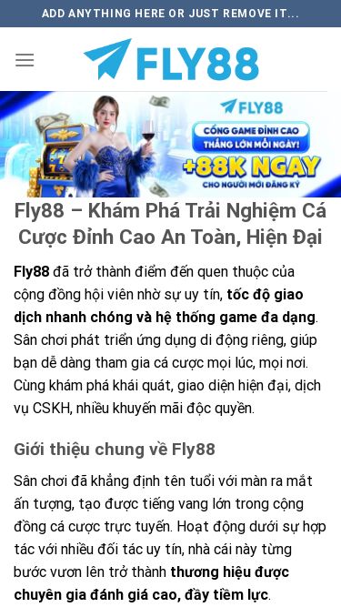 Screenshot 14/09/2025 fly88.select Fly88 - Khám Phá Trải Nghiệm Cá Cược Đỉnh Cao An Toàn, Hiện Đại Chuyển đến nội dung Add anything here or just remove it... TRANG CHỦ KHUYẾN MÃI CASINO GAME BÀI NỔ HŨ THỂ THAO ESPORT XỔ SỐ BẮN CÁ HƯỚNG DẪN Fly88 – Khám Phá Trải Nghiệm Cá Cược Đỉnh Cao An Toàn, Hiện Đại Fly88 đã trở thành điểm đến quen thuộc của cộng đồng hội viên nhờ sự uy tín, tốc độ giao dịch nhanh chóng và hệ thống game đa dạn