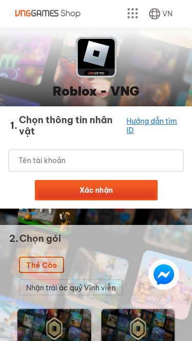 Screenshot 06/03/2025 naprobuxsale.com Nạp Thẻ Roblox - Uy Tín, Nhanh Chóng và An Toàn DEVELOPER BY NIFY.VN DEVELOPER BY NIFY.VN VN Roblox - VNG Roblox - VNG 1Chọn thông tin nhân vật Hướng dẫn tìm ID Xác nhận Bạn cần phải đăng nhập 2Chọn gói Thẻ Cào Nhận trái ác quỷ Vĩnh viễn Chi tiết gói Mua ngay Gói 800 Robux 50,000 Gói 1,700 Robux 100,000 Gói 4,500 Robux 200,000 Gói 10,000 Robux 500,000 Gói 22,500 Robux 1,000,000 Trái Ác Quỷ Blizzard Nạp ít nhất 100,000 VND Trái Ác Quỷ Buddh