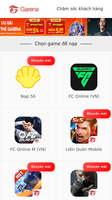 Screenshot 18/07/2025 napthegarenax2.com Trung tâm nạp thẻ Garena Chăm sóc khách hàng ❮ ❯ Chọn game để nạp Khuyến mãi Nạp Sò FC Online (VN) FC Online M (VN) Khuyến mãi Liên Quân Mobile Khuyến mãi Free Fire Khuyến mãi Delta Force Cái Thế Tranh Hùng CÔNG TY CỔ PHẦN SHOPEEPAY Giấy CNĐKKD số 0103959912, cấp lần đầu ngày 09/06/2009 | Cơ quan cấp: Phòng Đăng ký kinh doanh - Sở Kế hoạch và đầu tư TP Hà Nội Địa chỉ trụ sở chính: Tầng 29, Tòa nhà Trung tâm Lotte 