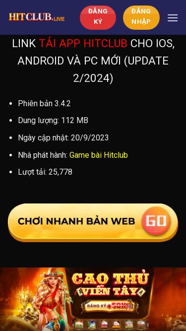 Screenshot 05/03/2025 hitclub.dev HIT CLUB - Tải ứng Dụng Chơi Game Bài Cho Ios, Android Apk Skip to content Đăng Nhập Đăng Ký Đăng Ký Đăng Nhập HIT CLUB Hướng Dẫn Nạp Tiền Rút Tiền Tải Hit Club Sản Phẩm Game bài Nổ Hũ Trò Chơi Khuyến Mãi Tin Tức LINK TẢI APP HITCLUB CHO IOS, ANDROID VÀ PC MỚI (UPDATE 2/2024) Phiên bản 3.4.2 Dung lượng: 112 MB Ngày cập nhật: 20/9/2023 Nhà phát hành: Game bài Hitclub Lượt tải: 25,778 \ Hit Club – Tải Game Bài HitClub APK – IOS