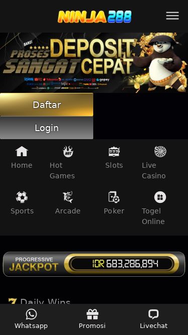 Screenshot 13/05/2025 ninja288.co NINJA288 : NINJA 288 Spin Varian Taruhan Pembayaran Menarik Beranda Slot Online Live Casino Sportsbook Arcade Togel Online Poker Whatsapp Telegram Livechat Whatsapp Telegram Livechat Daftar Login Beranda Slot Online Live Casino Sportsbook Arcade Togel Online Poker Daftar Login Home Hot Games Slots Live Casino Sports Arcade Poker Togel Online Daily Wins Gates of olympus Starlight Princess Sweet Bonanza Power of Thor Megaways Aztec Gems Gates of Gatot Kaca Popular Games Mahjong Ways Koi Gate Gem Saviour Conqu