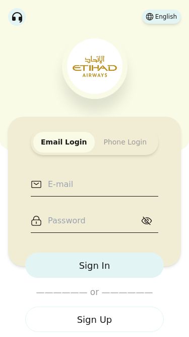 Screenshot 12/05/2025 jj39372z.top ETIHAD English Email Login Phone Login Sign In —————— or —————— Sign Up